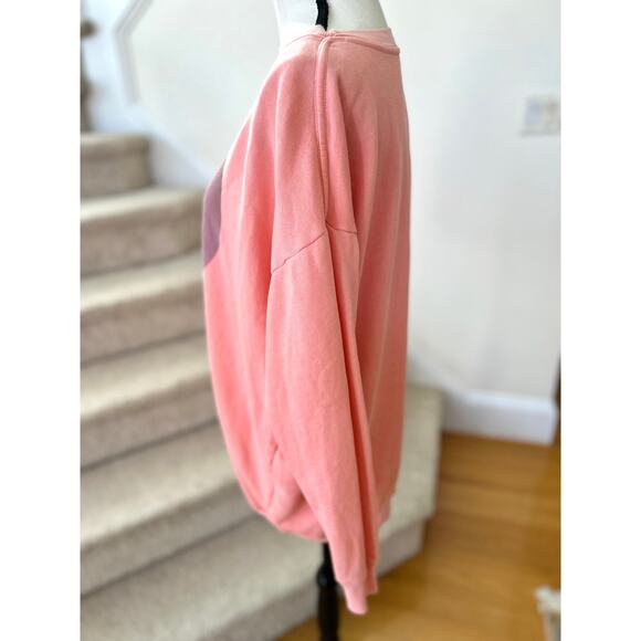 Wildfox Peach Pink Oversize Heart Front Long Sleeve Sweatshirt - Picture 2 of 5
